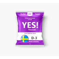 Спиртовые турбо дрожжи YES! YouCan D-3, 130 гр. Спиртовые турбо дрожжи YES! YouCan D-3, 130 гр.